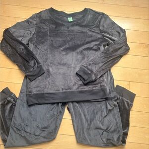 Honeydew Women's Lounge Set Sweatshirt and Joggers Grey Velour Size  Large